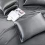 Imagem de TREELY 6 Peças de Cetim King Size Silky Smooth Grey Satin Sheet Set com bolso profundo, folha de cetim, folha plana, 4 fronha de cetim