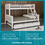 Imagem de Treliche Casal Solteiro De Madeira Maciça Com Cama Auxiliar Casal