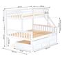 Imagem de Treliche com Cama Casal Prime com Gavetas Madeira Maciça Branco Housin