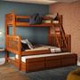 Imagem de Treliche com Cama de Casal com 3 Gavetas Madeira Maciça