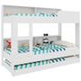 Imagem de Treliche Infantil com Prateleiras e Escada Branco em MDF