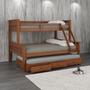 Imagem de Treliche Madeira Com Gavetas Merk - 2 Camas Solteiro + 1 Cama Casal