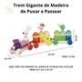 Imagem de Trem gigante de madeira de puxar e empilhar multicolorido educativo janod