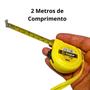 Imagem de Trena com Trava Pequena 2 Metros Fita De Aço 2m x 12mm Leve