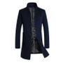 Imagem de Trench Coat Masculino Casual Button Down Stand Collar Outwear Tr