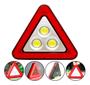Imagem de Triangulo Carro Transito Led Luz Iluminação Sinalizador Segurança Lanterna LED Recarregável Painel Solar Alerta Veicular