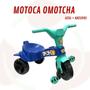 Imagem de Triciclo Azul Omotcha Com Adesivos Infantil Criança Velotrol