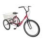 Imagem de Triciclo Bicicleta 3 Rodas Deluxe Alumínio Aro 26 Vermelho