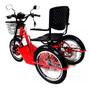 Imagem de Triciclo Elétrico 800W Com Cadeira Giratória Alarme Farol Ré FIT Vermelho - Midori Bike