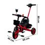 Imagem de Triciclo Infantil 2 em 1 com Empurrador e Pedal Bicicleta 3 Rodas Motoca Vermelho Importway Bw311