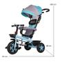 Imagem de Triciclo Infantil 2x1 com Capota Azul e Haste para Empurrar