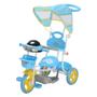 Imagem de Triciclo Infantil Azul Empurrador Guia Pedal Luz Som Capota