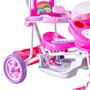 Imagem de Triciclo Infantil Com Empurrador E Cobertura Rosa - Dm Toys