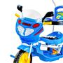 Imagem de Triciclo Infantil Com Empurrador Motoca Pedal E Passeio Azul Com Capote Cobertura Dm Toys