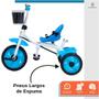 Imagem de Triciclo Infantil com Empurrador Pedal 3 Rodas Segurança Assento Passeio Flex Azul