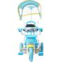 Imagem de Triciclo Infantil Empurrador Passeio Motoca Cobertura Azul