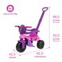 Imagem de Triciclo Infantil Kemotoka Baby Dog C/ Haste Removível de Empurrar Proteção Lateral Pedal Apoio p/ os Pés Chave que gira Motoca Suporta até 25kg