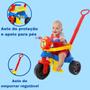 Imagem de Triciclo Infantil Motoca Com Haste De Empurrar Pedal Menino Azul Vermelho Velotrol Brinquedos Kendy