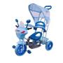 Imagem de Triciclo Infantil P/ Passeio Com Capota Pedal Azul 3 em 1