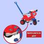 Imagem de Triciclo Infantil Tico Tico Red Haste de Empurrar Proteção Motoca Velotrol Brinquedos Magic Toys