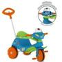 Imagem de Triciclo Infantil Velobaby Bandeirantes Pedal  Passeio c/ Haste Articulada Azul + Travesseiro