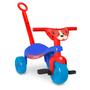 Imagem de Triciclo Infantil Velotrol Cachorro Dog Velocípede Tchuco P/ Criança C/ Hastes Vermelho e Azul