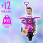 Imagem de Triciclo Infantil Velotrol Menina Com Haste Empurrador Velocípede Motoca Rosa Brinquedos Kendy