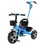 Imagem de Triciclo Mini Bike 3 Rodas Infantil Azul Para Crianças Até 25 Kg Com Cestinhas E Haste Direcional - Zippy Toys