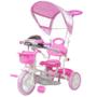 Imagem de Triciclo Motoca Bicicleta 3 Rodas Infantil Passeio com Empurrador Pedal Luz Som Capota BW-003-GE