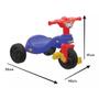Imagem de Triciclo Motoca Infantil Com Empurrador Azul Menino Suporta 25Kg Pais e Filhos