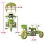 Imagem de Triciclo Motoca Infantil Passeio com Empurrador Pedal Luz Som Capota Importway BW-003 Verde