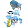 Imagem de Triciclo Motoca Infantil Passeio Empurrador Pedal Luz e Som + Capota Importway BW003 Azul