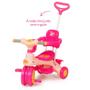 Imagem de Triciclo Motoca Totoca Infantil Com Haste e Barra de Proteção Removível Toy Menina Rosa Urban Baby