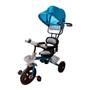 Imagem de Triciclo Motoca Velotrol Infantil com Capota Haste Empurrador Pedal Azul Importway