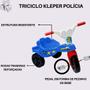 Imagem de Triciclo policia motoca infantil com empurrador  azul - kepler