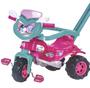 Imagem de Triciclo Tico Tico Uni Motoca Infantil Com Empurrador E Aro Proteção Cor Rosa Magic Toys