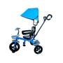 Imagem de Triciclo Velotrol Infantil com Capota e Haste para Empurrar Azul Importway Bw084az