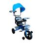 Imagem de Triciclo Velotrol Infantil com Capota e Haste para Empurrar Azul Importway Bw084az