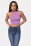 Imagem de Tricô Blusa Cropped Pink Tricot Modal e Recorte no Ombro Feminino 5937