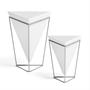 Imagem de Trigg - vasos de mesa branco e prata - conjunto com 2 peças