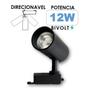 Imagem de Trilho Eletrificado 1 Metro Preto Com 3 Spots Led 12W 6500K