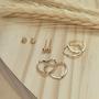 Imagem de  Trio brincos ouro 18k feminino 