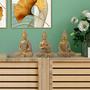 Imagem de Trio Buda Decorativo 12cm - Enfeite Resina - Decoração Enfeite Sala