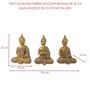 Imagem de Trio Buda Decorativo 12cm - Enfeite Resina - Decoração Enfeite Sala