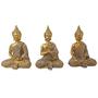 Imagem de Trio Buda Decorativo 12cm - Enfeite Resina - Decoração Enfeite Sala