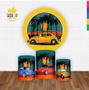 Imagem de Trio Capa Cilindro + Painel Redondo 3D Fusca Retro 1,50M