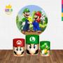 Imagem de Trio Capa Cilindro + Painel Redondo Super Mario Bross Tecido