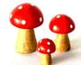 Imagem de TRIO COGUMELO Miniatura Vermelho de Porcelana Enfeite mini jardim ou decoração 