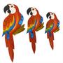 Imagem de Trio De Arara G Decoração Kit Quadro Mdf Para Varanda Jardim Sacada Sitio