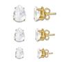 Imagem de Trio de Brincos Gota Zircônia Cristal Banhado a Ouro 18K